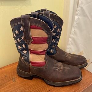 Durango Leather Lady Rebel Patriotic Pull-on Western Boots Size 8.5
